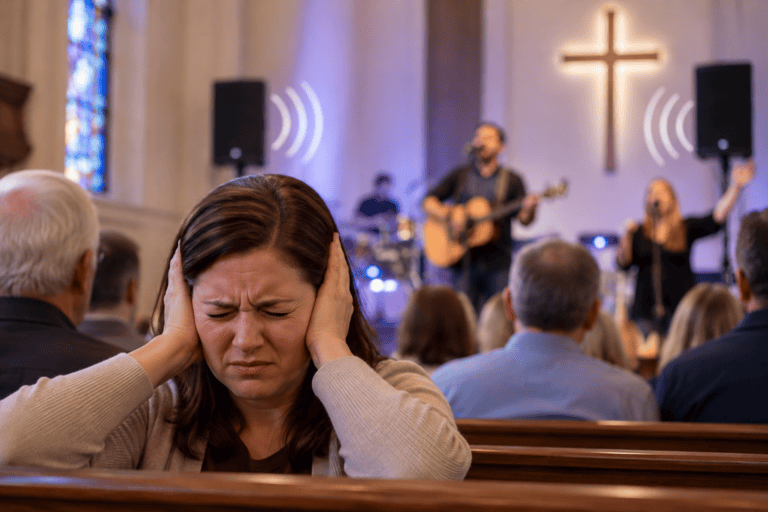 church music too loud