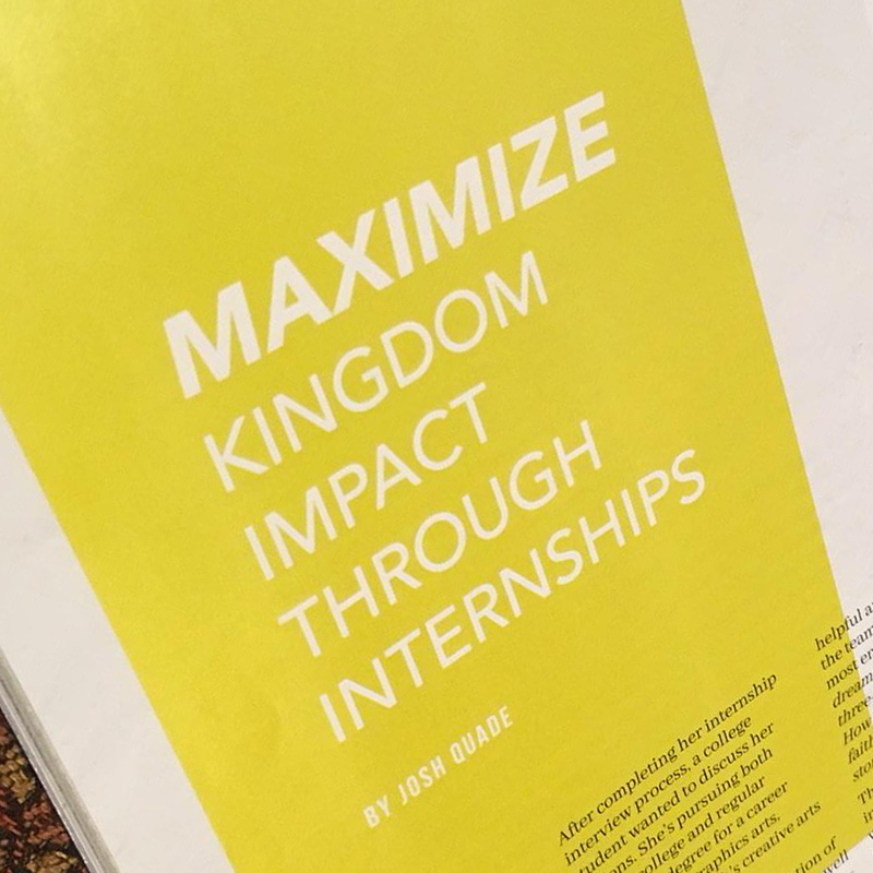 Maximize Kingdom Impact through Internships