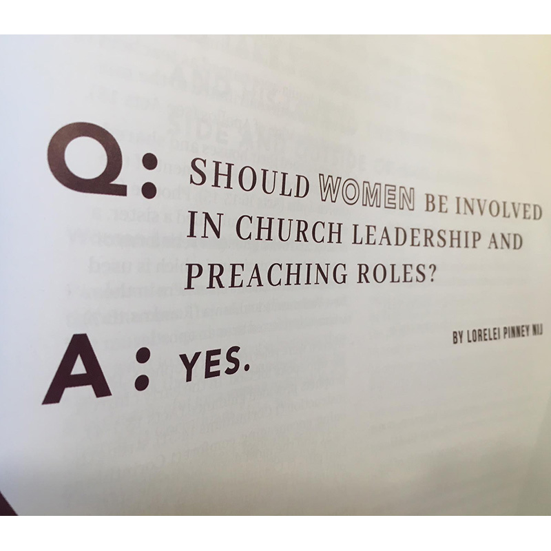 Q. Should Women Be Involved in Church Leadership and Preaching Roles? (A. YES)