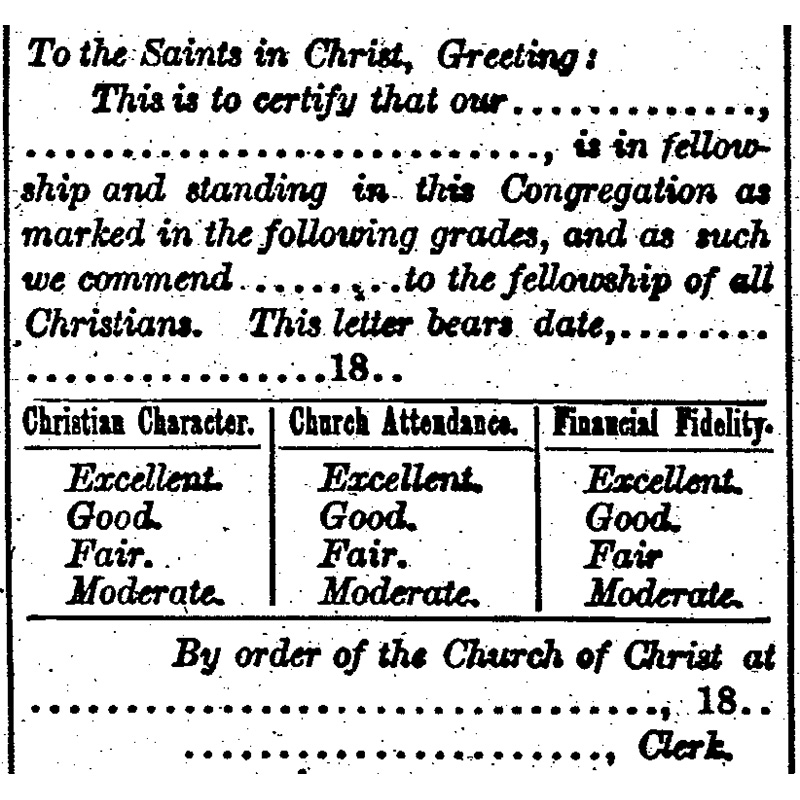 Church Letters of the 1800s