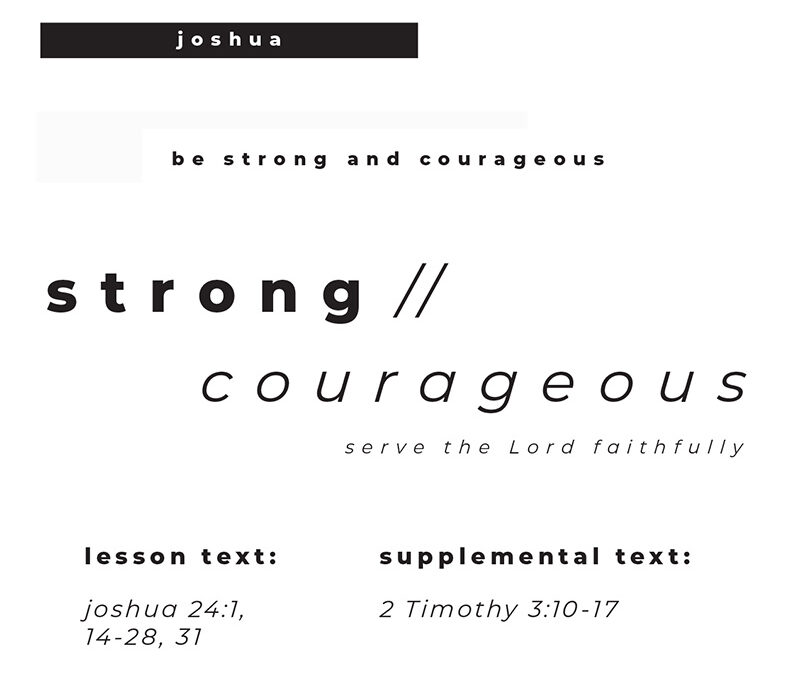 Lesson for August 9, 2020: Serve the Lord (Joshua 24:1, 14-28, 31)