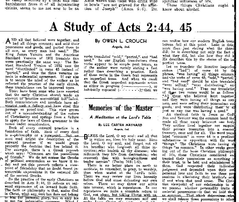 THROWBACK THURSDAY: Owen Crouch’s ‘Study of Acts 2:44, 45’ (1953)
