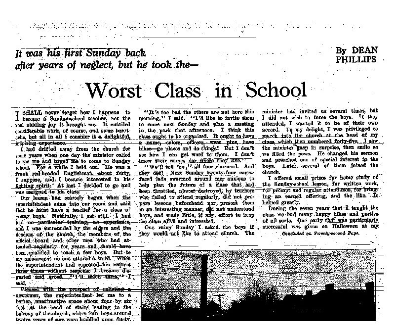 THROWBACK THURSDAY: Teaching the Worst Sunday School Class (1937)