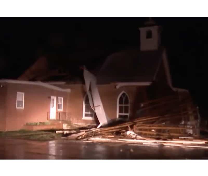 Ohio Church Loses Section of Roof in Tornado