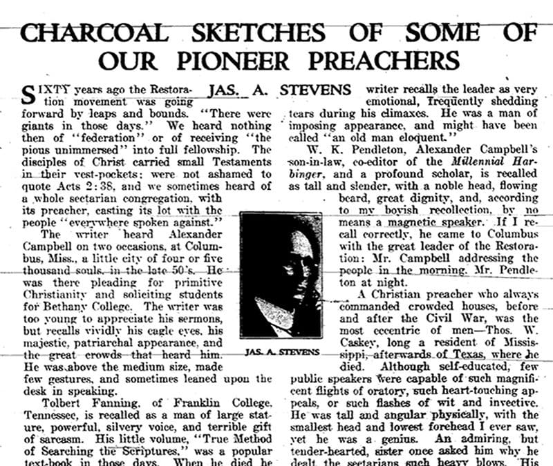THROWBACK THURSDAY: ‘Charcoal Sketches of Some of Our Pioneer Preachers’ (1919)