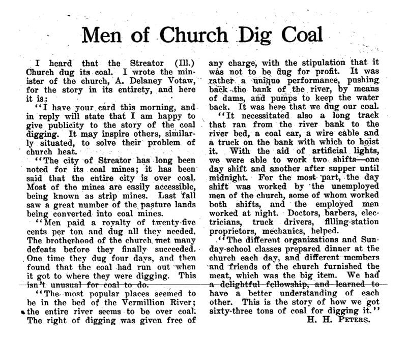 THROWBACK THURSDAY: ‘Men of Church Dig Coal’ (1933)