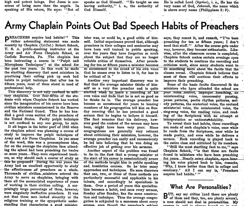 THROWBACK THURSDAY: ‘Bad Speech Habits of Preachers’ (1948)