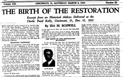 THROWBACK THURSDAY: ‘The Birth of the Restoration’ (Part 1; 1924)