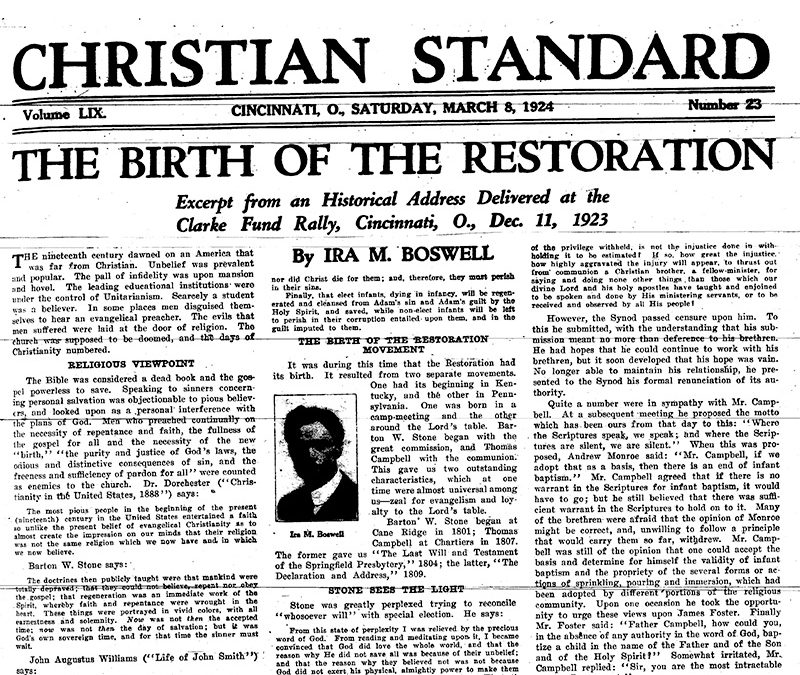 THROWBACK THURSDAY: ‘The Birth of the Restoration’ (Part 3; 1924)