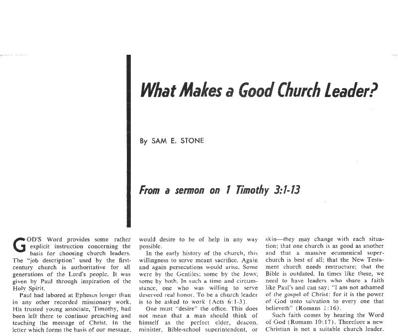 THROWBACK THURSDAY: ‘What Makes a Good Church Leader?’ (1968)